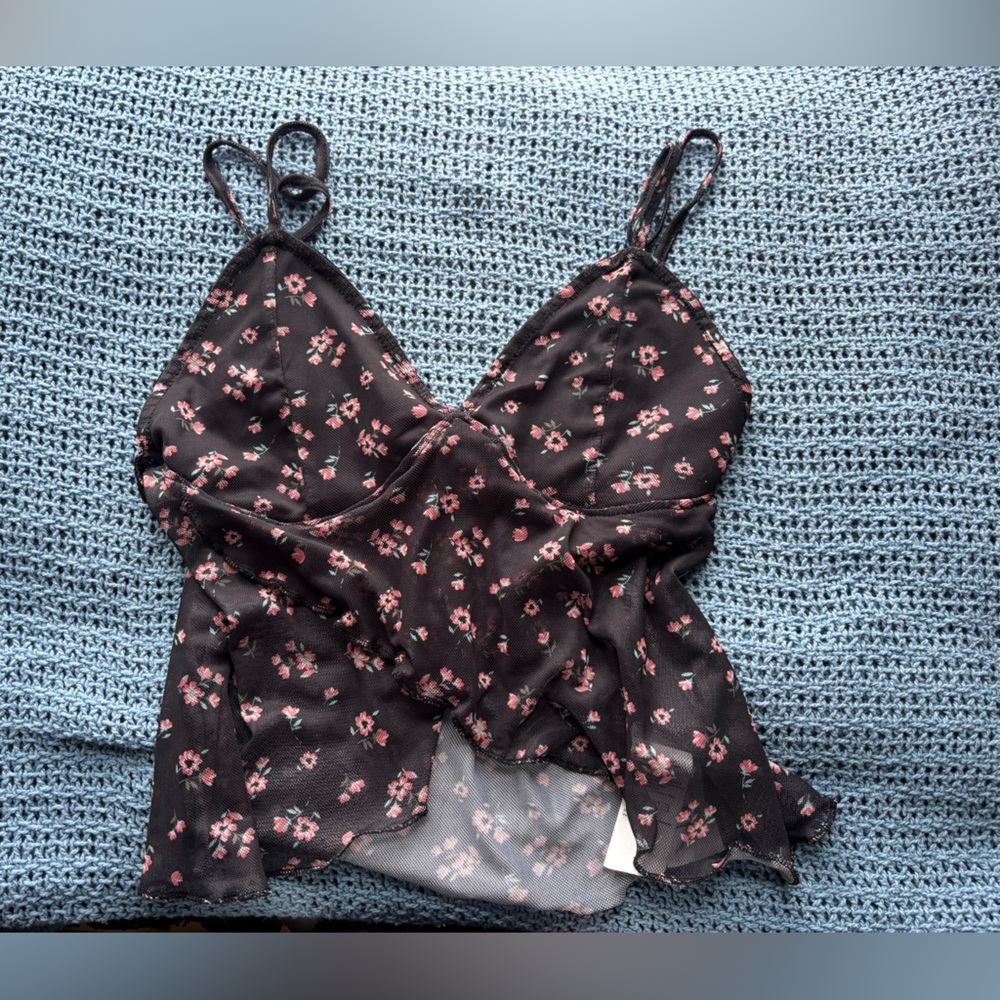 Ardene Black Floral Camisole